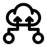 Cloud Integration, Uploading Outline Icon vector