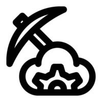 Cloud Mining Outline Icon vector
