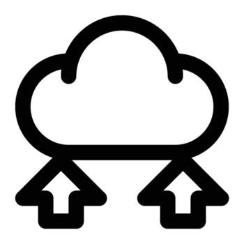 nube subir, apoyo contorno icono vector