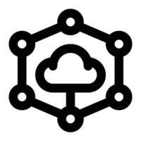 Cloud System, Technology Outline Icon vector