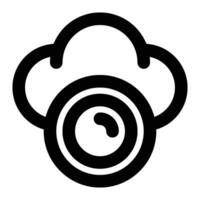 Cloud Camera, Photography Outline Icon vector