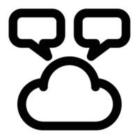 Cloud Messaging, Chatting Outline Icon vector