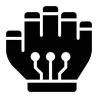 Smart Glove, Gesture Recognition Glyph Solid Icon vector