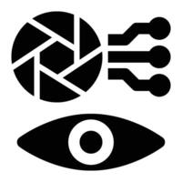Smart Lens, Smart Eyewear Glyph Solid Icon vector