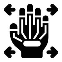 Gesture Control, Hand Control Glyph Solid Icon vector