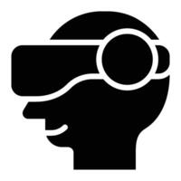 Head Mounted Display, Virtual Reality Glyph Solid Icon vector