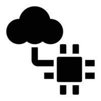 Cloud Computing, Cloud Platform Glyph Solid Icon vector