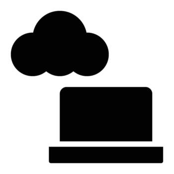 nube informática, nube Servicio glifo sólido icono vector