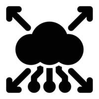 Cloud Deployment, Cloud Computing Glyph Solid Icon vector