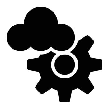 Cloud Engineering, Cloud Computing Glyph Solid Icon vector