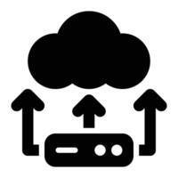 Cloud Backup, Database Backup Glyph Solid Icon vector