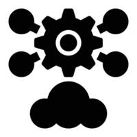 Cloud Infrastructure, Cloud Computing Glyph Solid Icon vector