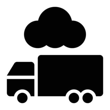 Cloud Logistics, Cloud Based Glyph Solid Icon vector