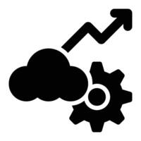 Cloud Optimization, Cloud Performance Glyph Solid Icon vector