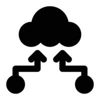 Cloud Integration, Cloud Computing Glyph Solid Icon vector