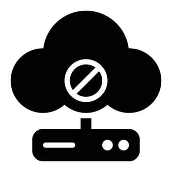 Serverless Computing, Cloud Computing Glyph Solid Icon vector