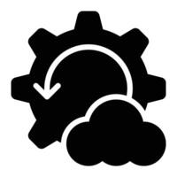 Cloud Processing, Cloud Engineering Glyph Solid Icon vector
