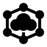 Cloud System, Cloud Technology Glyph Solid Icon vector