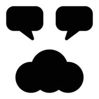 Cloud Messaging, Cloud Message Glyph Solid Icon vector