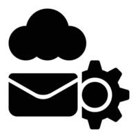 Cloud Mailing, Cloud Email Glyph Solid Icon vector