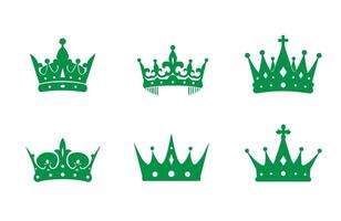 Fancy Royal Crown Bundle Elegant Silhouette Art vector