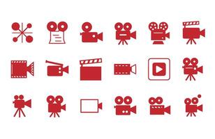 Filmmaking Camera Icon Collection Professional Use vector