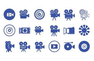 Retro Movie Camera Icon Collection Artists vector