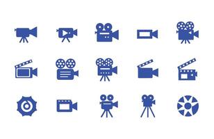 Retro Filmmaking Camera Icon Collection Pack vector