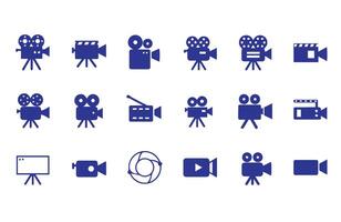Classic Filmmaking Camera Icon Collection vector