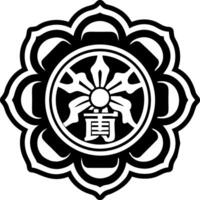 A solid style icon of japanese art symbol vector