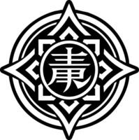 Japanese future symbol icon in solid style vector