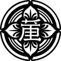 Kanji script icon in solid style vector