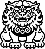 A filled style icon of komainu symbol vector