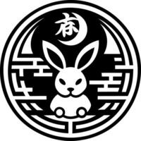Rabbit symbol icon in glyph style vector