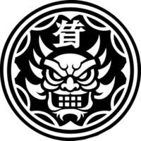 Raijin symbol icon in solid style vector