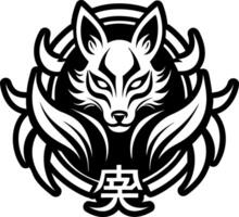 Spirit fox symbol icon in glyph style vector