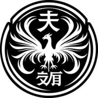 A solid style icon of phoenix bird symbol vector