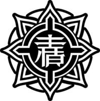 Genbu symbol icon in glyph style vector