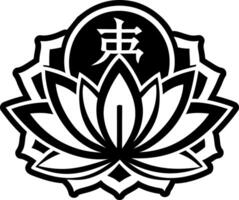 A glyph style icon of lotus flower vector