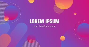 Creative abstract background with gradient color and circles element. Purple, orange, yellow, and pink gradient background. Modern geometric background. vector