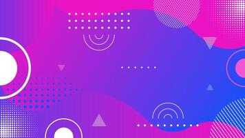 Creative abstract geometric background with gradient color style and circles with curvy shapes element. Pink blue background design. Geometric background design. Pink blue gradient vector