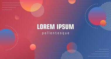 Modern abstract background with gradient color and circles element. Purple, orange, yellow, and pink gradient background. Cool and creative geometric background. vector