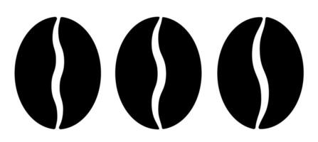Icon. Grain of coffee bean plant in silhouetted. Invigorating morning drink for great mood. Simple black and white isolated on white background image vector