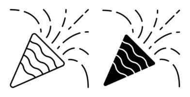 Linear icon. Fireworks sparks scatter their firecrackers. New Year festive pyrotechnics. Simple black and white isolated on white background image vector