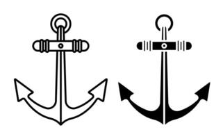 ship anchor. Safe anchorage of ships in port. Simple black and white image vector