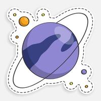 cartoon icon of doodle Planet saturn with ring. Exploring space and solar system at school. isolated on white background image vector