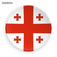 GEORGIA flag icon in modern neomorphism style. Button for mobile application or web. on white background image vector