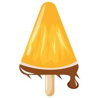 fruit ice cream triangle shape with pineapple design on a stick for packaging, textile or banner vector