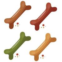 dry cat food granules in the shape of a bone, which means it is a food with a meat taste, for a variety of design, polyraffia or packaging vector