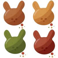 dry cat food pellets in the shape of a rabbit, which means it is a food with the taste of a rabbit, for a variety of design, printing or packaging vector